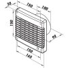 Ventilátor automata zsaluval, időzítővel és páraérzékelővel Ø 100 mm, gazdaságos és csendes